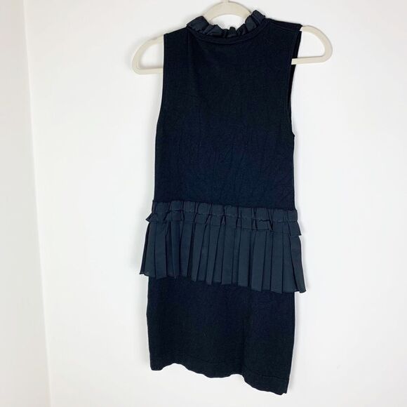 Twelve by Twelve Black LBD with Satiny Ruffle Trim - Picture 5 of 7